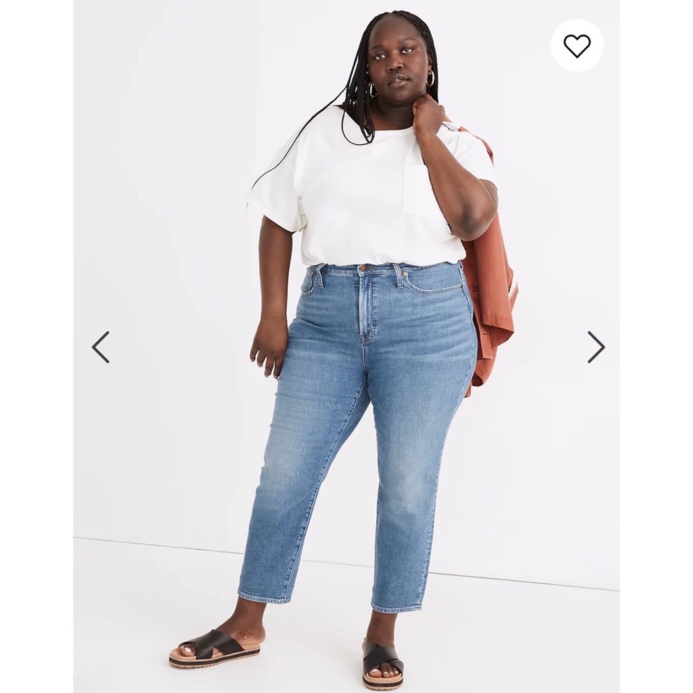 Madewell Medium Blue High-Rise Cropped Straight Jeans
